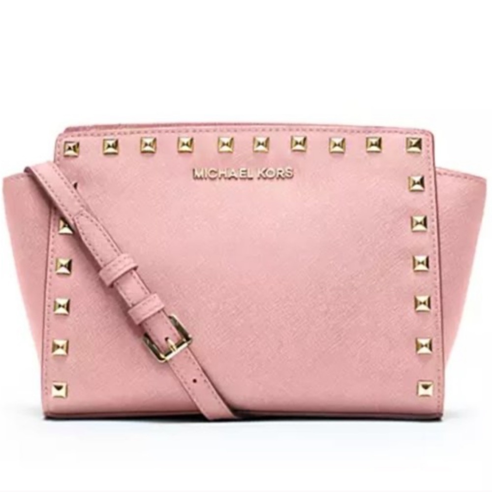 MICHAEL KORS LEATHER Selma crossbody pink